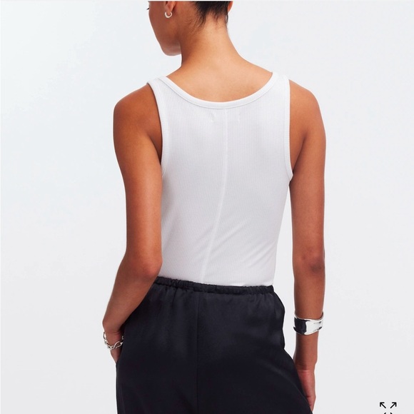 Madewell Drapey Rib Tank in Eyelet White Size XLarge NWT - Picture 3 of 8